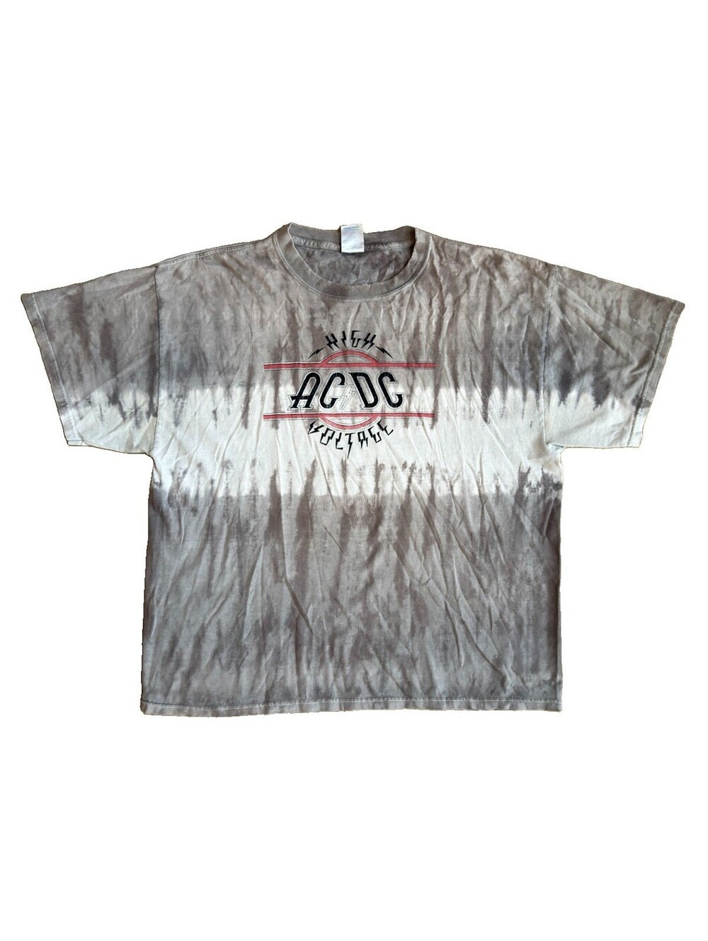 Vintage AC/DC High Voltage Tie Dye T Shirt XL Delta Pro Weight Rock Band Tee